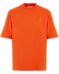 Ferragamo - T-Shirt mit Logo-Applikation - Lyst