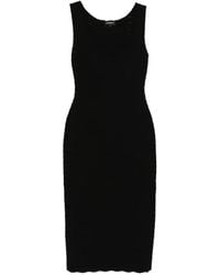 Emporio Armani - Ribbed Sleeveless Midi Dress - Lyst