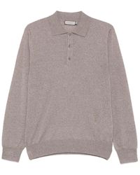Canali - Knited Long-Sleeved Polo Shirt - Lyst