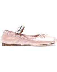 Miu Miu - Satin Ballet Flats - Lyst