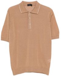 Tagliatore - Perforated Short-Sleeve Polo Shirt - Lyst