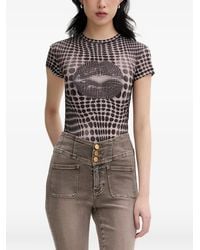 Miss Sixty - Polka-Dot Lip-Print T-Shirt - Lyst