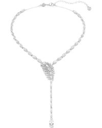 Swarovski - Crystal-Embellished Feather-Motif Necklace - Lyst