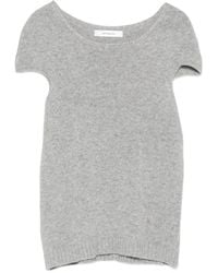 GIMAGUAS - Fine-Knit Cap-Sleeve T-Shirt - Lyst
