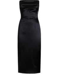 Dolce & Gabbana - Midi Satin-Finish Dress - Lyst