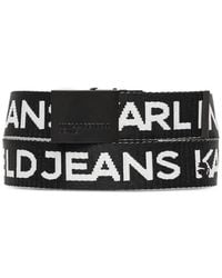 KARL LAGERFELD - Logo-Jacquard Plaque-Buckle Belt - Lyst