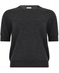 P.A.R.O.S.H. - Crystal-Embellished Short-Sleeve Sweater - Lyst