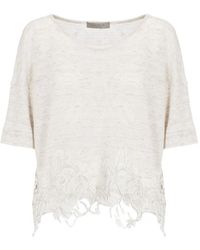 D.exterior - Poncho Bordé De Dentelle À Manches Courtes - Lyst