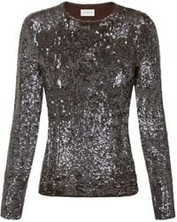 P.A.R.O.S.H. - Sequin-Embellished Parosh Top - Lyst