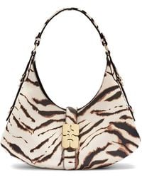 Ganni - Small Kat Zebra-Print Shoulder Bag - Lyst
