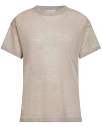 Brunello Cucinelli - Ribbed-Knit Short-Sleeve Sweater - Lyst