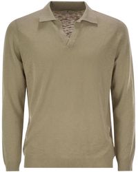 PT Torino - Long-Sleeved Cotton Polo-Colar T-Shirt - Lyst