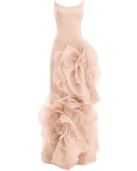 Gemy Maalouf - Flower-Embellished Scoop-Neck Gown - Lyst