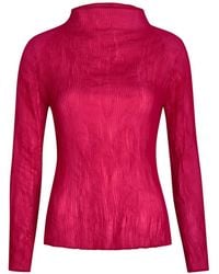 Issey Miyake - Textured Long-Sleeve Top - Lyst