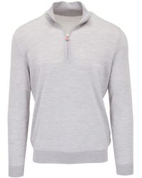Kiton - Felpa Con Mezza Zip - Lyst