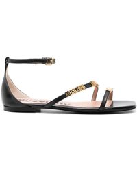 Moschino - Logo-lettering Leather Sandals - Lyst
