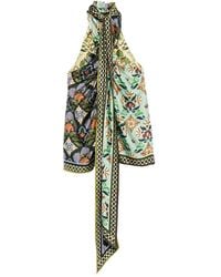 ALÉMAIS - Cece Spliced Silk Top - Lyst