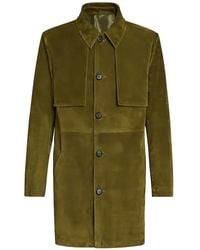 Ferragamo - Suede Panelled Coat - Lyst