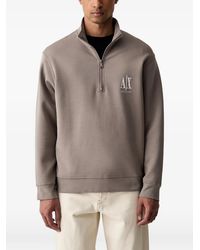 ARMANI EXCHANGE - Sweat Zippé À Logo Brodé - Lyst