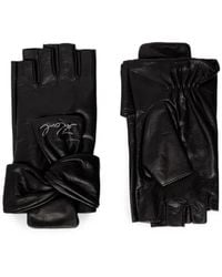 KARL LAGERFELD - Bow-Detail Fingerless Gloves - Lyst