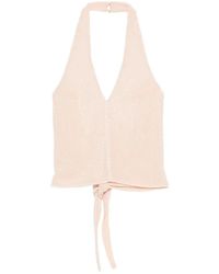 Patrizia Pepe - Bead-Embellished Georgette Top - Lyst
