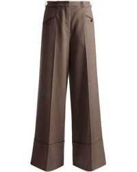 Bally - Dogtooth-pattern Wide-leg Tailored Trousers - Lyst