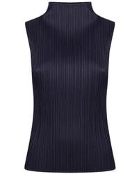 Pleats Please Issey Miyake - Pleats Please High-Neck Top - Lyst