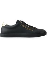 Dolce & Gabbana - Logo-Print Leather Sneakers - Lyst