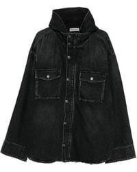 Balenciaga - Hooded Denim Jacket - Lyst