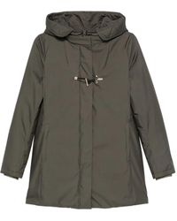 Fay - Jas Met Capuchon En Houtje-Touwtje Sluiting - Lyst