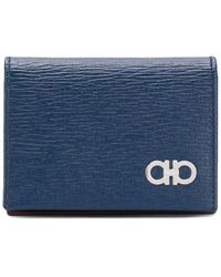 Ferragamo Kartenetui in Metallic-Optik - Blau