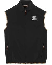 Burberry - Check Trim Nylon Gilet - Lyst