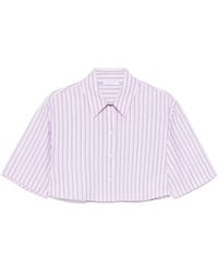 Patrizia Pepe - Cropped Cotton Shirt - Lyst