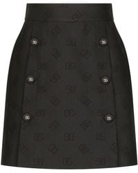 Dolce & Gabbana - Mini-jupe en jacquard à logo DG all-over - Lyst