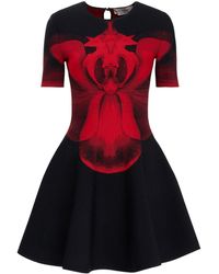 Alexander McQueen - Mini-jurk Met Bloemjacquard - Lyst