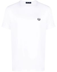 Fred Perry - T-Shirt Mit Logo-Stickerei - Lyst