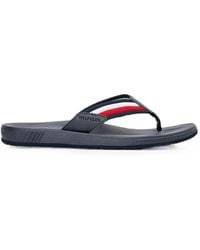 Tommy Hilfiger - Stripe-Detail Thong-Strap Flip-Flops - Lyst