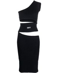 Off-White c/o Virgil Abloh - Logo-print Cut-out Dress - Lyst
