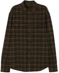 Burberry - Check Wool Flannel Overshirt - Lyst