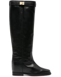 Via Roma 15 - Lock-Detail Leather Knee-High Boots - Lyst