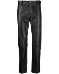 Courreges - High-waisted Cropped Leather Pants - Lyst