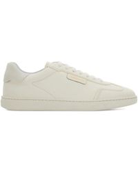 Ferragamo - Suede-Panelled Leather Sneakers - Lyst