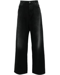 Balenciaga - Denim Size Sticker Mid-Rise Wide-Leg Jeans - Lyst