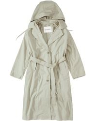 Closed - Hooded Belted Trench Coat - Lyst