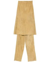 Vestiaire d'un Oiseau Libre - Strapless Suede Top And Trousers - Lyst