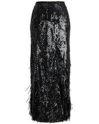 Ralph Lauren - Sequin Fringed Midi Skirt - Lyst