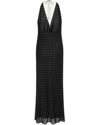 ROTATE BIRGER CHRISTENSEN - Floral Halter Neck Chiffon Dress With V-Neck And Open Back - Lyst