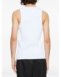 CASABLANCA - Embroidered-Logo Ribbed Tank Top - Lyst