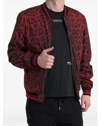 Dolce & Gabbana - Leopard-Print Bomber Jacket - Lyst