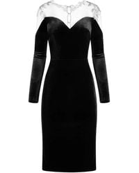 IMROSKA - 26 Leaves Velvet V-Neck Midi Dress - Lyst